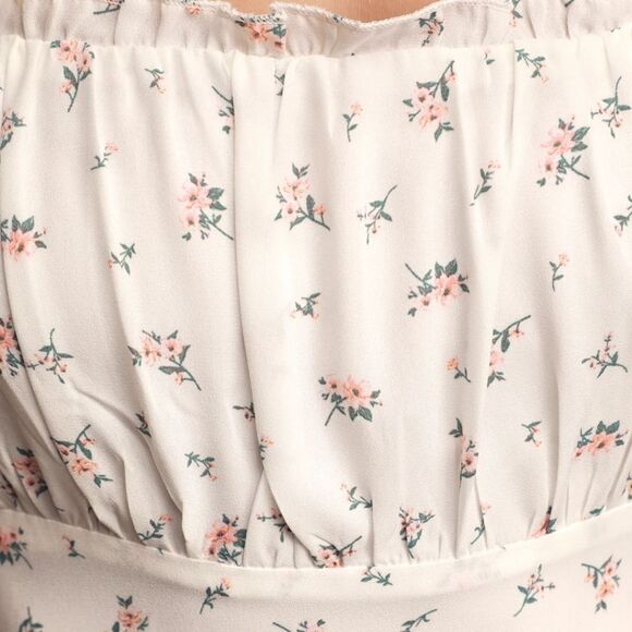 Lulus Be a Wildflower White Floral Print Tie-Strap Mini Dress Size Large - Picture 2 of 9